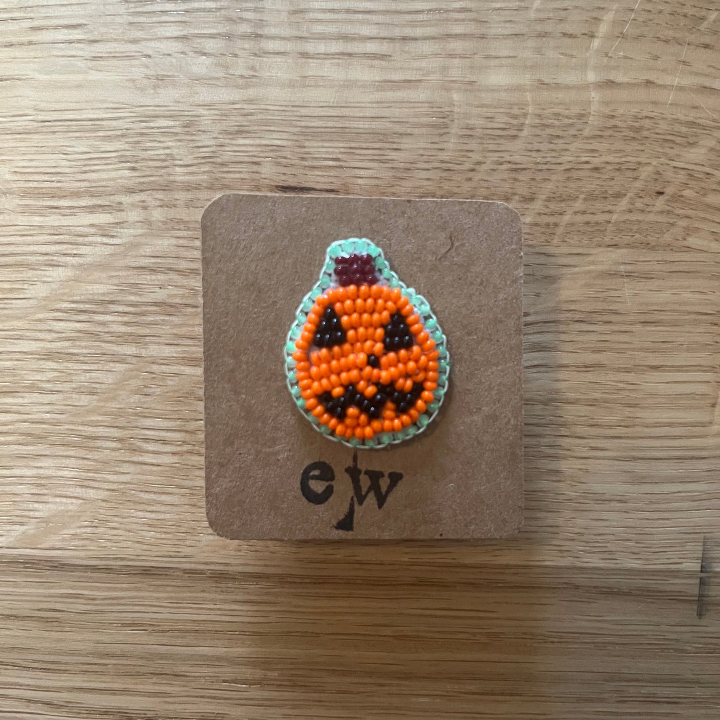 Green Jack-o’-lantern Pin
