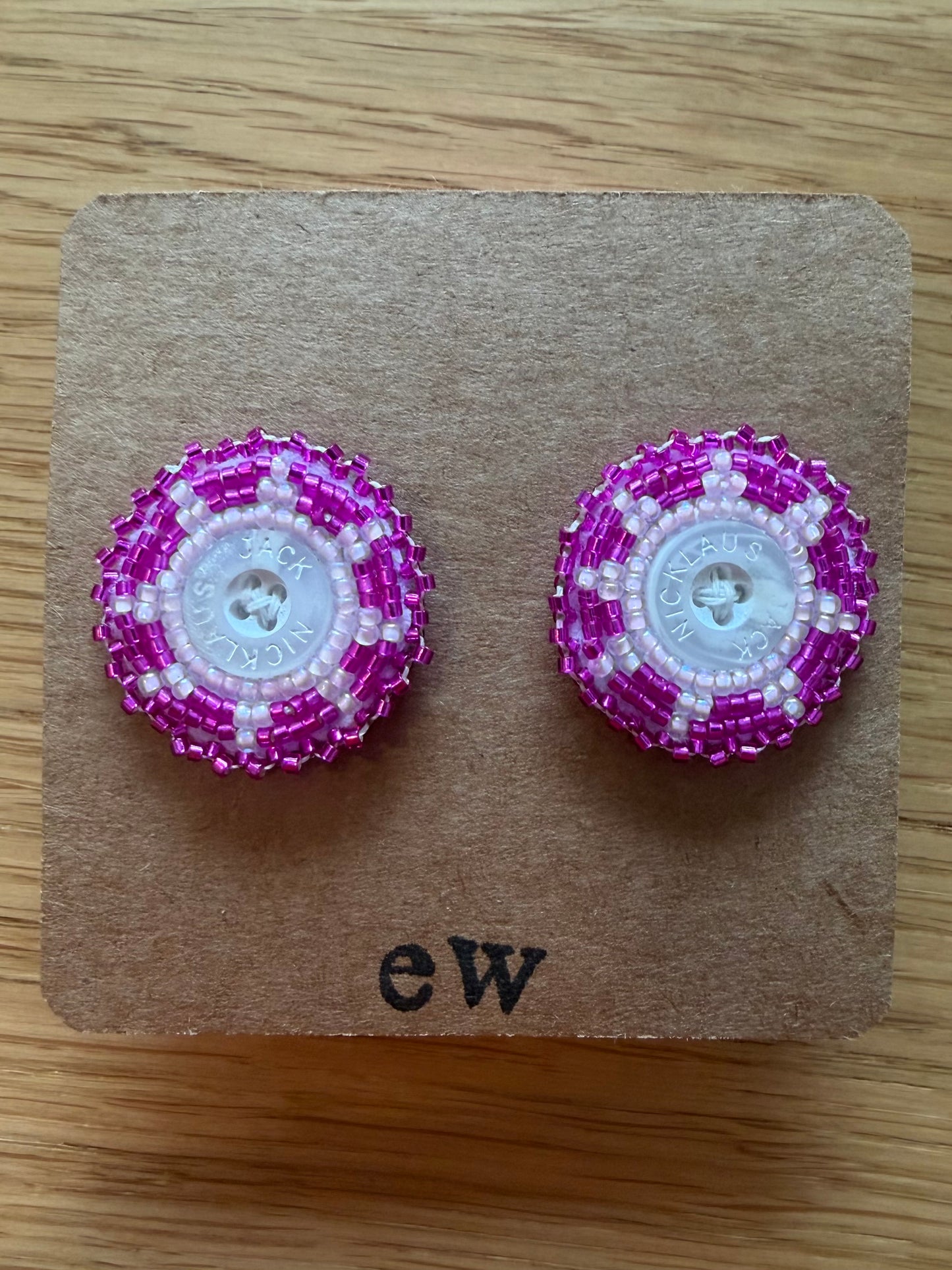 Pink Button Studs