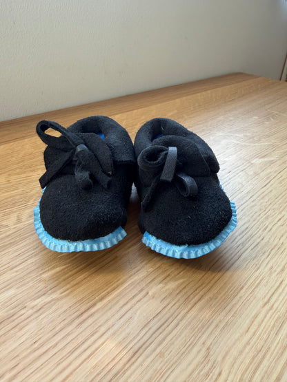 Fleece lined baby Mocs- blue