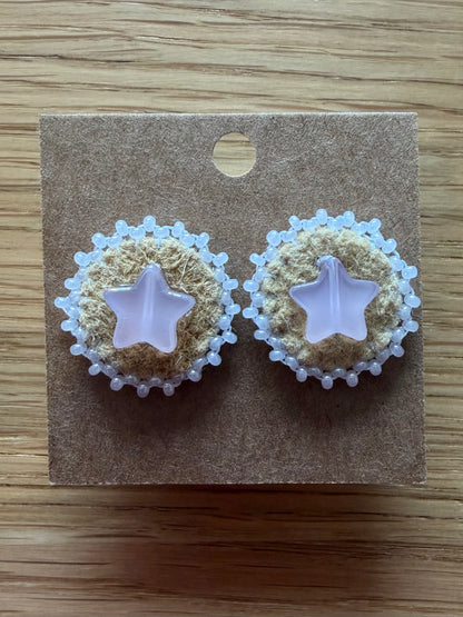 Small Moose Hide Stud- pink star