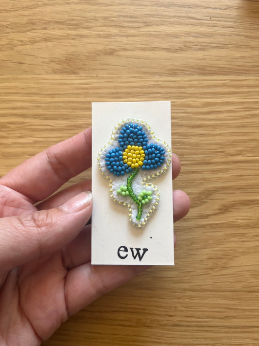 Blue Kokom Flower Pin