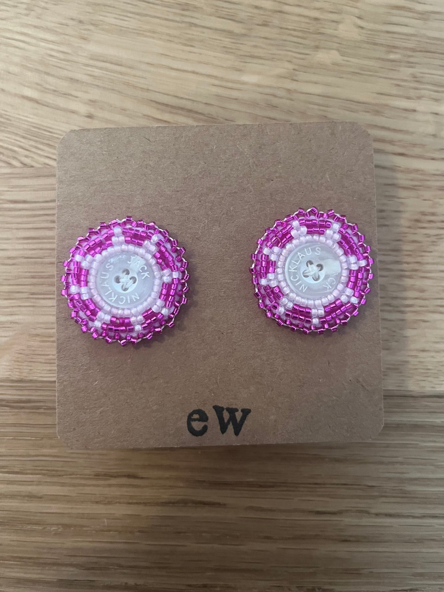 Pink Button Stud