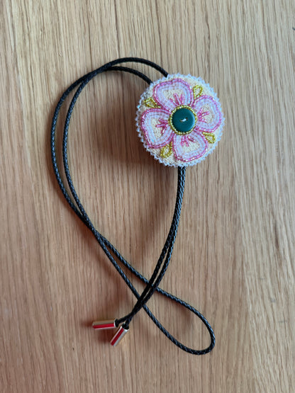Alberta Rose moose hide Bolo Tie